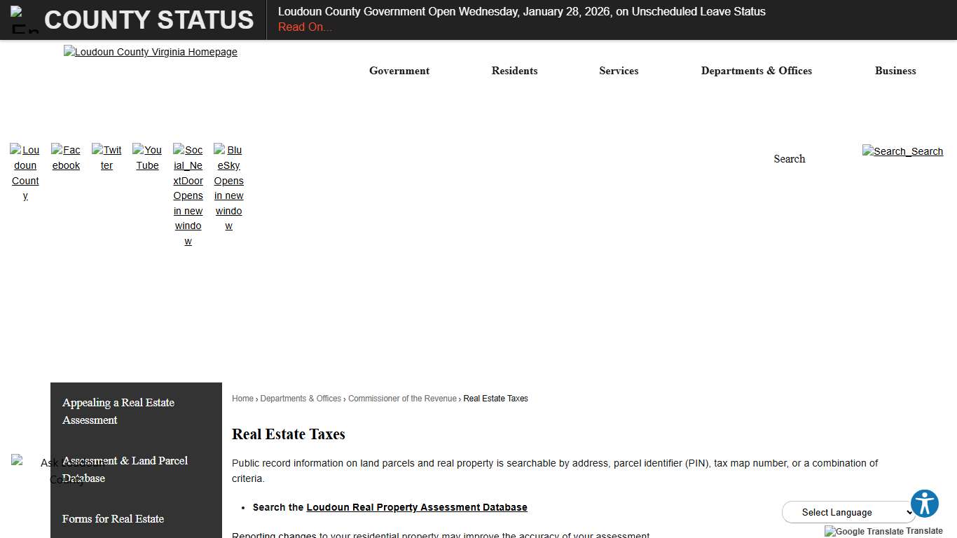 Real Estate Taxes Loudoun County, VA - Official Website