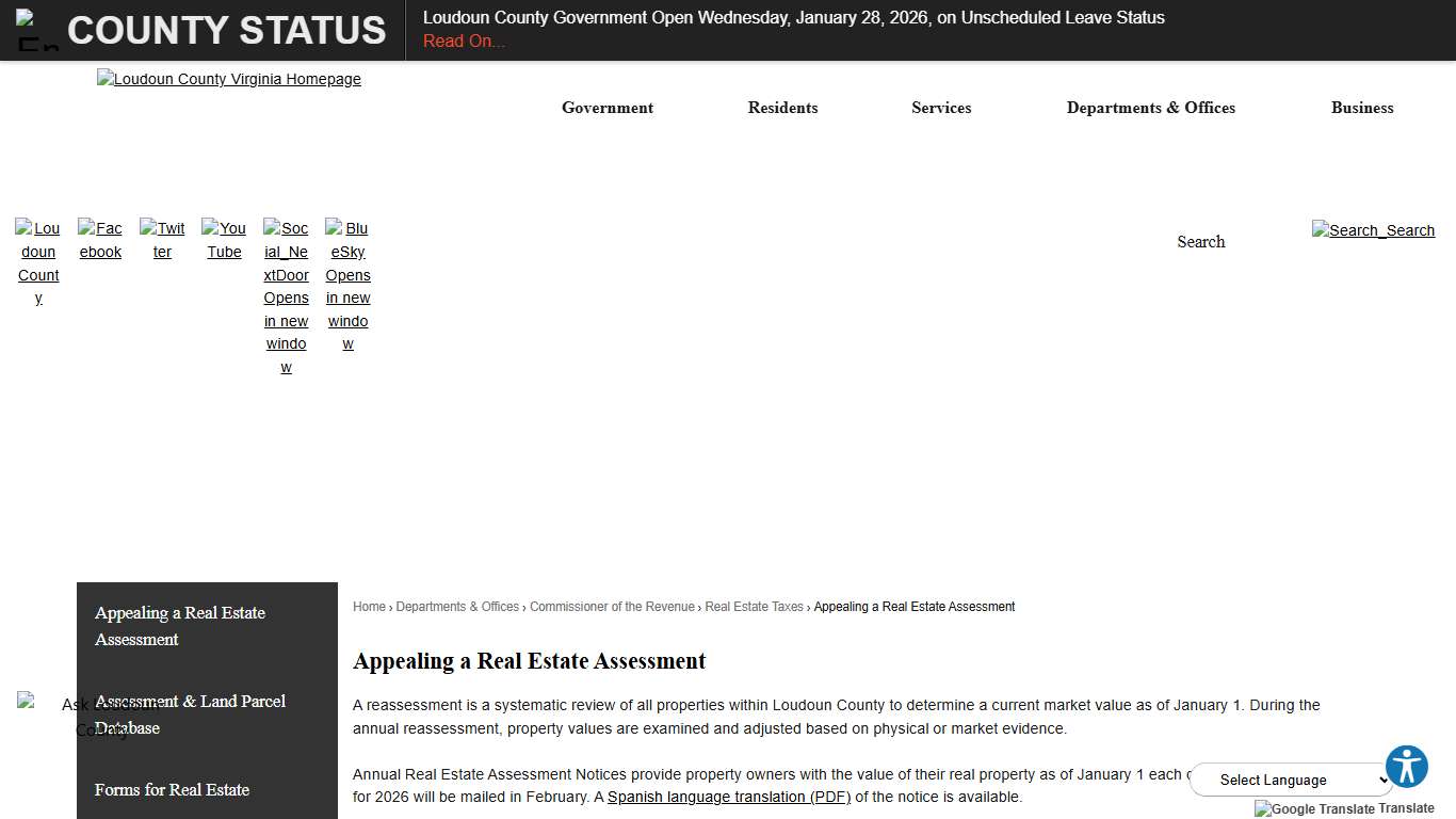 Appealing a Real Estate Assessment Loudoun County, VA - Official Website